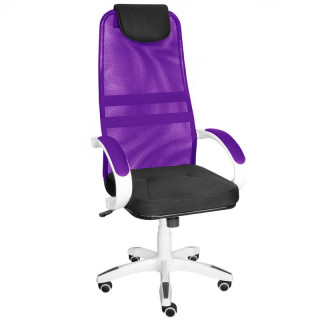 Кресло "Ленайс" (мет.каркас, подл.пл.303 (кзам), крест.пл.d416/680/700, кол JL) чёрно-фиолетовый