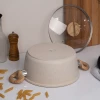 Кастрюля с антиприганым покрытием литая 4,0 л стеклянная крышка Ваниль ТМ Традиция