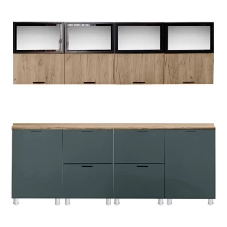 Кухонный гарнитур «Модерн New» 2,4м (Графит модус)